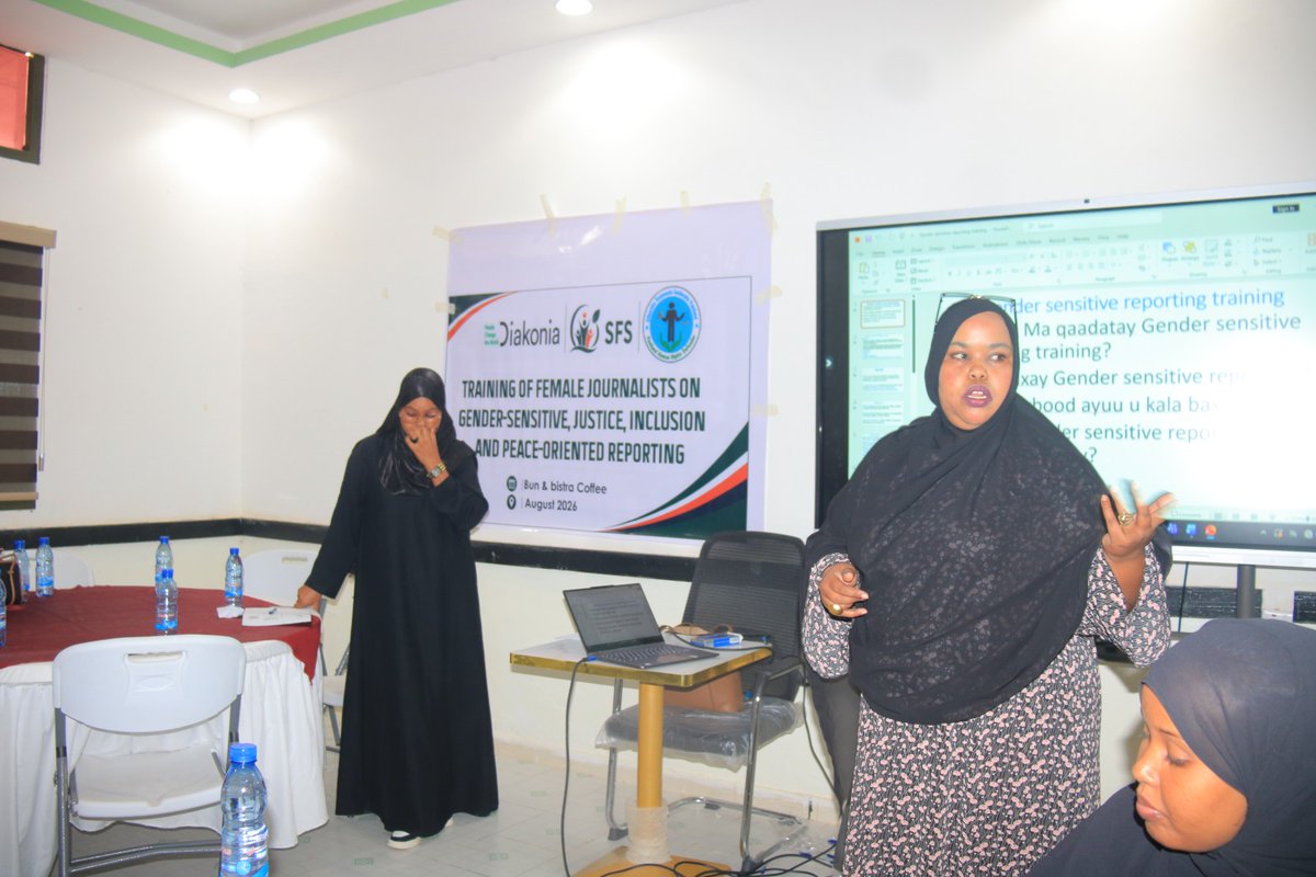 SFSorgj's tweet photo. Somali Family sevicess SFS ,in partnership with diakonia ,conducted a training for female journalists in Garowe,Puntland,Somalia.Focusing on gender sensitive journalism,justice ,inclusion,and peace oriented reporting .  the training aimed to strengthen women journalists skils . https://t.co/FDbsOVsGsT