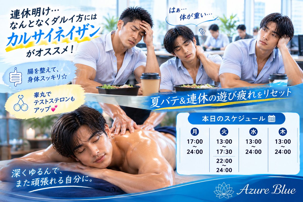 LingamTherapy's tweet photo. お盆休みで遊び疲れた方も
シフトでこれからお休みの方も
夏バテ気味の方も
マッサージで身体リフレッシュ💕

予約はこちらから
https://t.co/4pBFDJS4uy

#リンガムマッサージ
#カルサイネイザン
#睾丸マッサージ
#タントラ
#男性セラピスト
#新宿
#曙橋 https://t.co/nO1cLWgFrQ