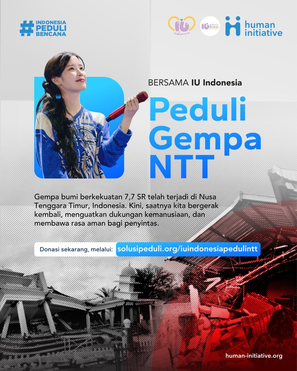 _IUIndonesia's tweet photo. Halo Uaena,

NTT Membutuhkan Bantuan Kita Sekarang.

Gempa M7,7 mengguncang Nusa Tenggara Timur dan meninggalkan duka bagi banyak keluarga. Data sementara BNPB mencatat 47 orang meninggal dunia, 157 rumah rusak berat, dan 87 fasilitas pendidikan terdampak. (AntaraNews) https://t.co/xY84kX1wtW
