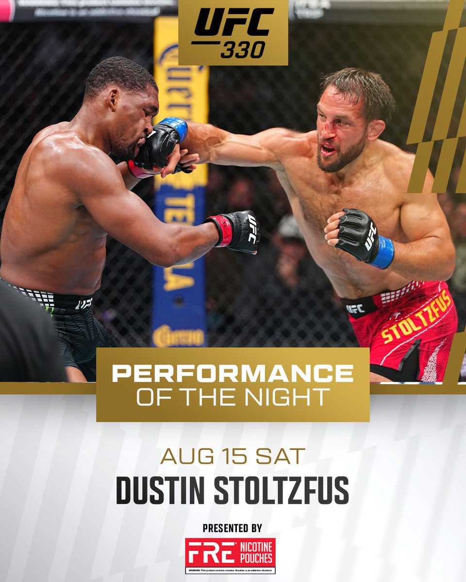 ufc's tweet photo. THEY DIDN'T NEED THE JUDGES 😤

Jalin Turner, Dustin Stoltzfus, @InnerG_UFC, and @JeremiahWellsM2 take home POTN honors at #UFC330!

[ B2YB @FrePouch ] https://t.co/P2smdxCjNj