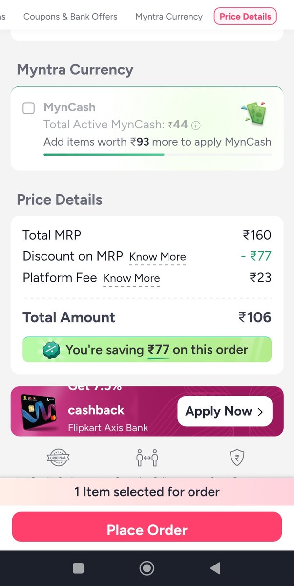 Aishahere_14's tweet photo. @myntra So you want us to pay ₹23 as platform fees and above that we can't use mycash that we collected like why did you give mycash if I can't use it for our orders?? To fool out the customers. This is really getting worst !! Please work on your services #ConsumerRights #court https://t.co/TWvnDEPOIQ