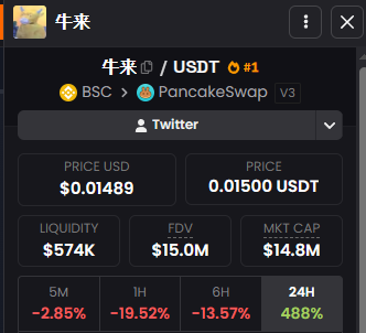 LumosX100's tweet photo. $牛来 call on BSC.

This Chinese bull meme is running hard and currently sitting at around 15M market cap.

Strong volume and clear narrative. These plays can continue higher when momentum is this strong.

0xBEEA1D618e533a387D941F58a7d4c9b7bD377777

This is just my degen research. Not financial advice. DYOR.

Are you in on $牛来?