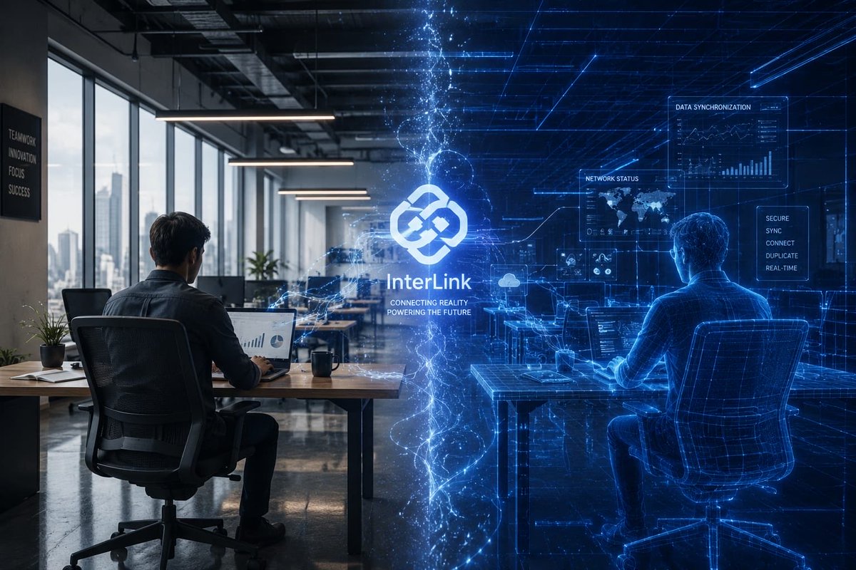 Harishdev545's tweet photo. Main concept: ఒకే office కి Real World + Digital World అనే రెండు versions చూపించడం. #InterLink #ITLG #ITL #ITLX https://t.co/N9zwxfyUt8