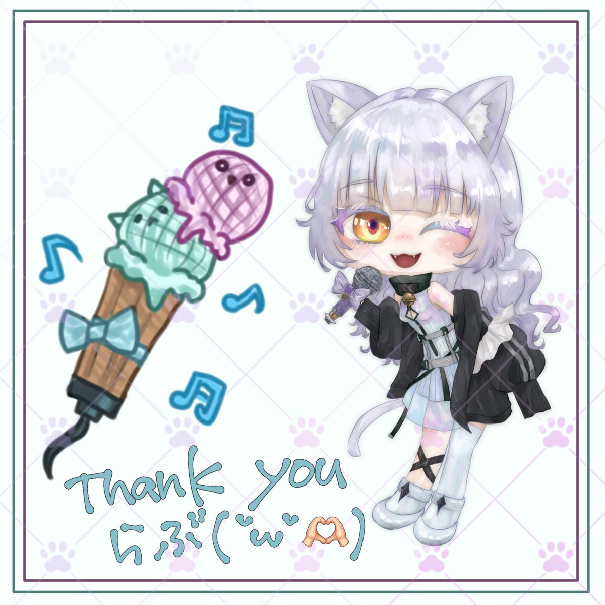 nenneko_s's tweet photo. おはようVTuber🐱ｺﾝﾈｺ！

見て見て〜🫶🏻ファルストリアちゃのハフアニ企画でかんわいいアイスのマイクを描いてもらったの🍨
ちゃんと上と下で、別々のアイスの子になってて今回も撃ち抜かれてるっ💘🥰

優しい天使様🪽ファルちゃのお部屋で新しい仲間にも会えるよ🌊お楽しみに🤫

 #ねんねこ写真館 https://t.co/jM7rwmCwkY