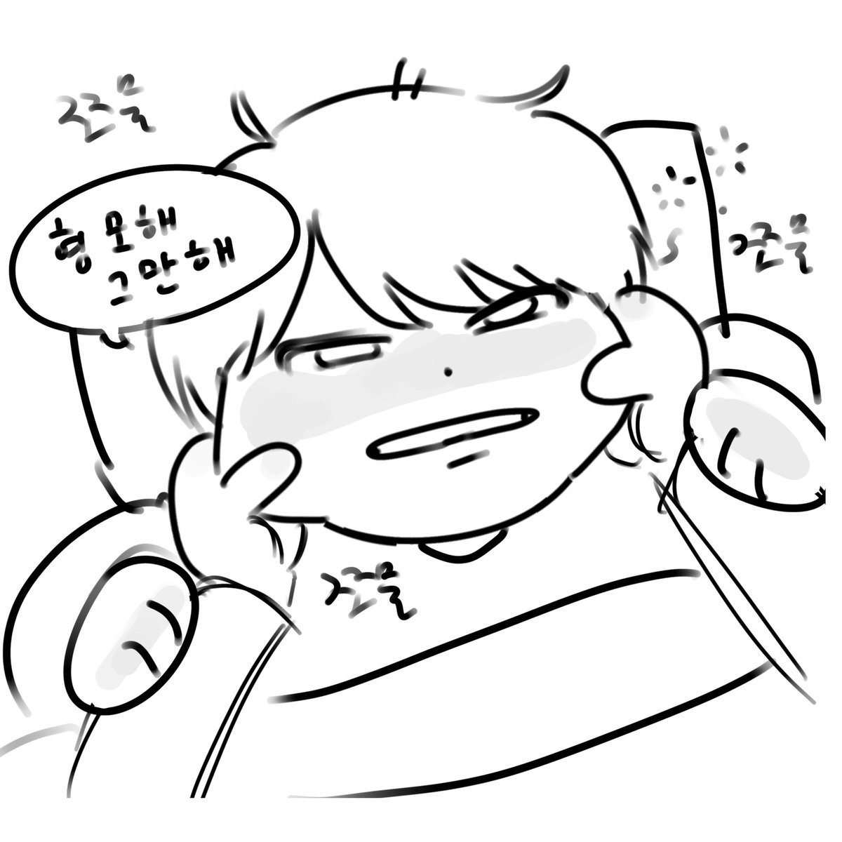 Yrxz48612's tweet photo. 오랜만에 그리는 자고 일어난 깡쏜 https://t.co/ntxGvB7rji