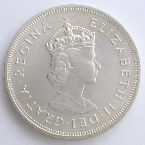 🇧🇲英領バミューダ 1959年 1クラウン銀貨 エリザベス2世
