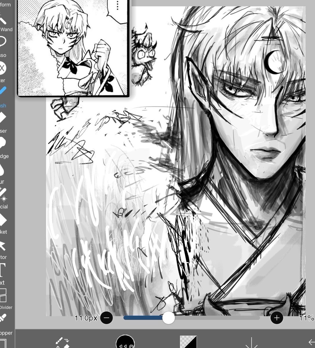 k4it_k4it's tweet photo. r there any inuyasha fans on twt👀👀👀

(sesshomaru wip)

#inuyasha #sesshomaru https://t.co/HVJ9PAxtuf