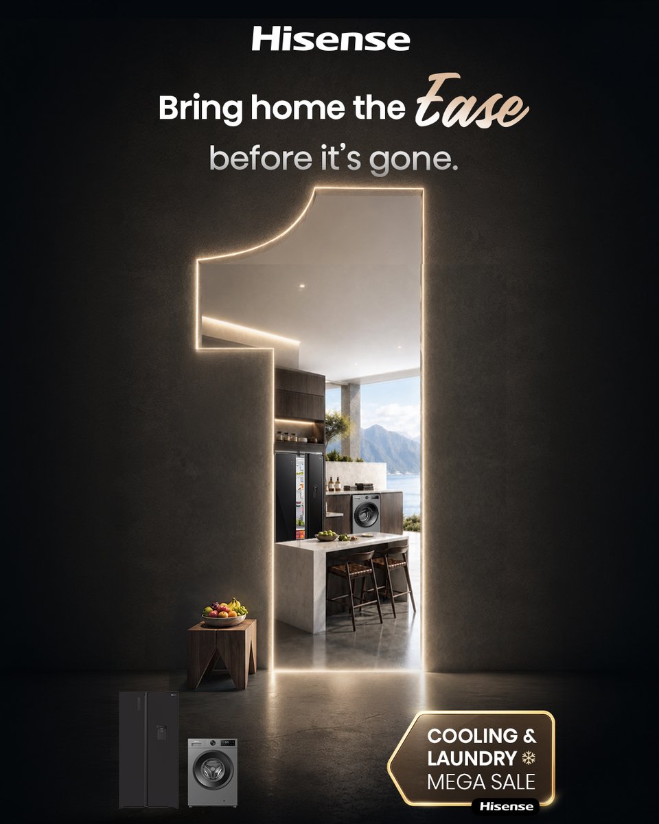 HisenseSA's tweet photo. One more sleep until your wishlist gets a whole lot more interesting. Whether you’ve been eyeing that new fridge or dreaming of upgrading your laundry game 💪, tomorrow we’re making it happen. Watch this space for more details 🛒🤩
#HisenseZA #HisenseSA #MegaSale #CoolingAndLaundry #SaleAlert #UpTo40Off