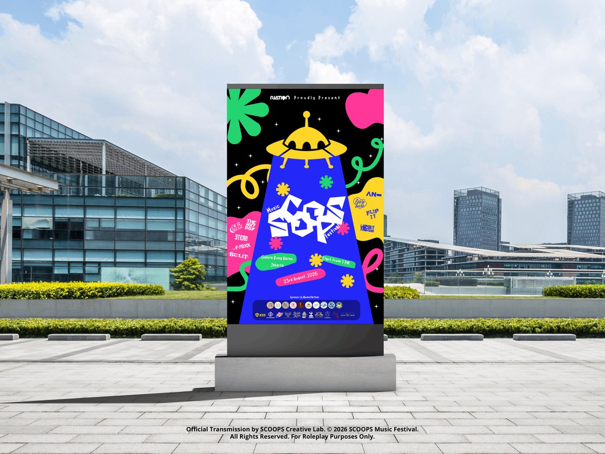 SCOOPSFEST's tweet photo. ⠀ 
THE WAIT IS OVER! 🛸✨

The 𐌔𐌂𐌏𐌏𐌓𐌔 Music Festival 2026
is coming your way!

🗓️ 𝟮𝟯 𝗔𝘂𝗴𝘂𝘀𝘁 𝟮𝟬𝟮𝟲
📍 𝗚𝗲𝗹𝗼𝗿𝗮 𝗕𝘂𝗻𝗴 𝗞𝗮𝗿𝗻𝗼, 𝗝𝗮𝗸𝗮𝗿𝘁𝗮
🕐 𝟭𝗣𝗠 (𝗪𝗜𝗕) 𝗢𝗡𝗪𝗔𝗥𝗗𝗦

Bring your best energy!
We’ll bring the music.

#SCOOPS2026 
⠀ https://t.co/IFMEca8CYZ
