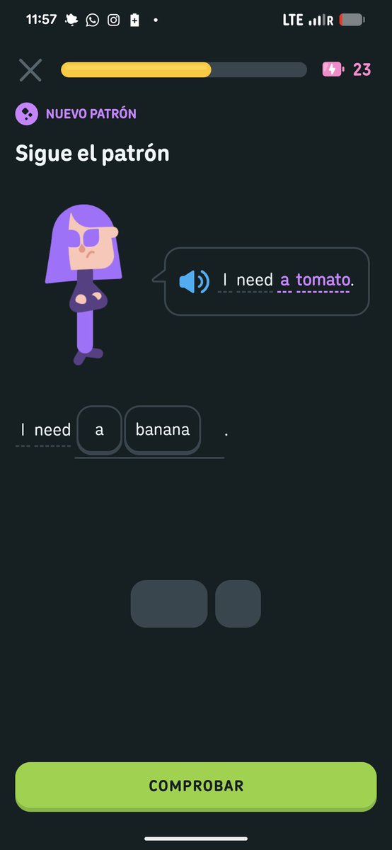 0Yal0's tweet photo. @duolingo @duolingoespanol que paso aquí amigo? En la lección me salió dos veces este error, checa eso porfa https://t.co/qAvwsWLCmL