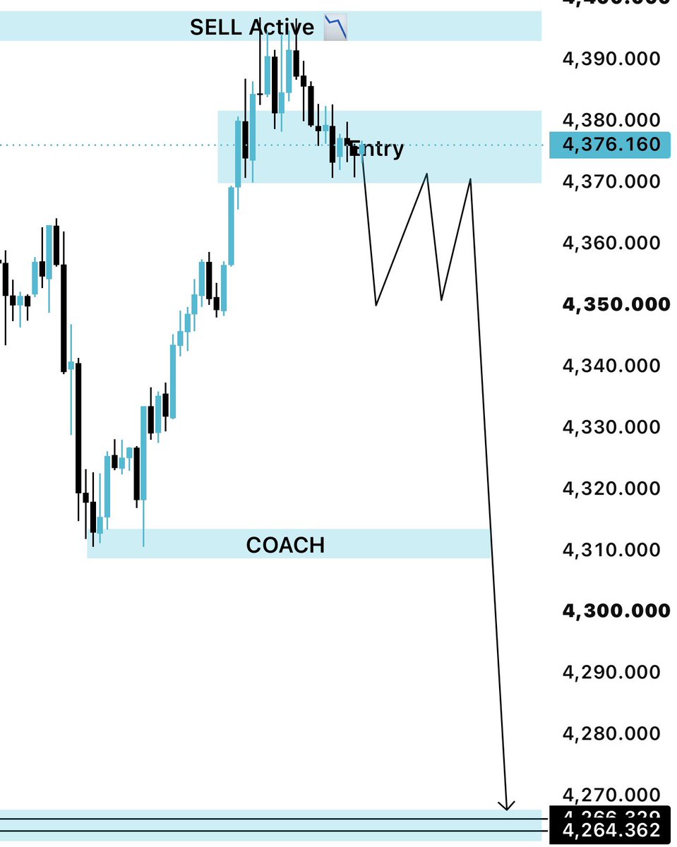Salena_trader's tweet photo. π¨ MONDAY TRADE SETUP π¨
π Entry: 4376
π― Sell Target: 4280
Bearish move loadingβ¦ π»π
Plan clear. Risk managed. Letβs see if the market delivers. π₯
#Gold #XAUUSD #Trading #Forex #MondaySetup #SellSetup https://t.co/HwecIHMk8D