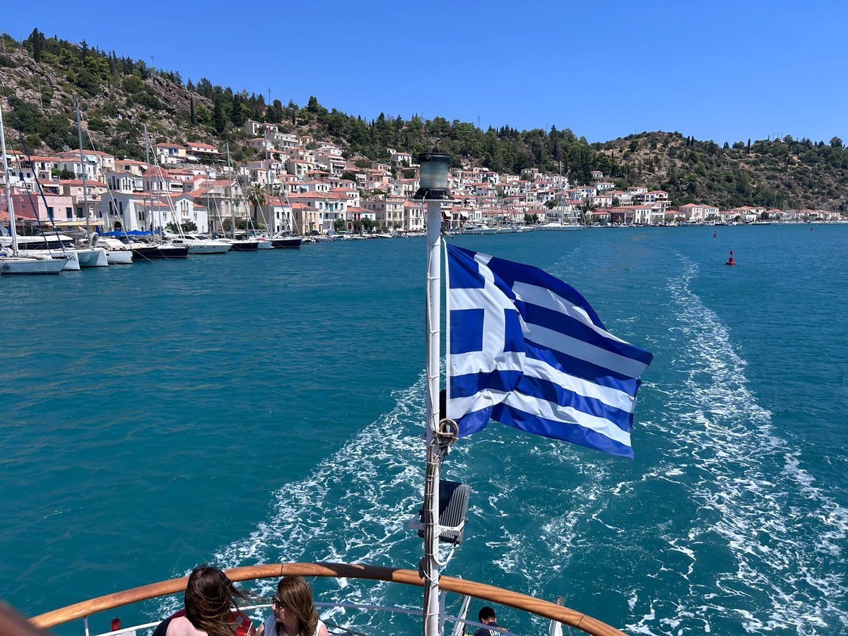 PointersMBB's tweet photo. Day 3 in Greece 🇬🇷🌊

An unforgettable day cruising the Saronic Gulf and exploring Hydra, Poros &amp; Aegina! Three islands, incredible views, and more memories with the Pointers Basketball Family💜💛 https://t.co/dhmg8v9PaV