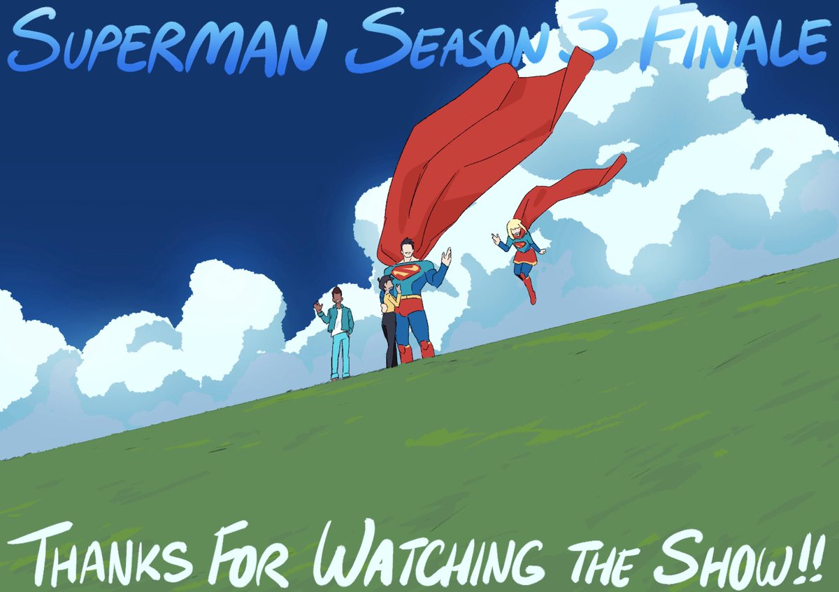 38___sr's tweet photo. another saturday night, another season finale. catch the last episode of my adventures with superman season 3 at midnight on toonami. this season was a wild ride and i hope everyone enjoyed the show✨✨ https://t.co/1QWTGS8IlG
