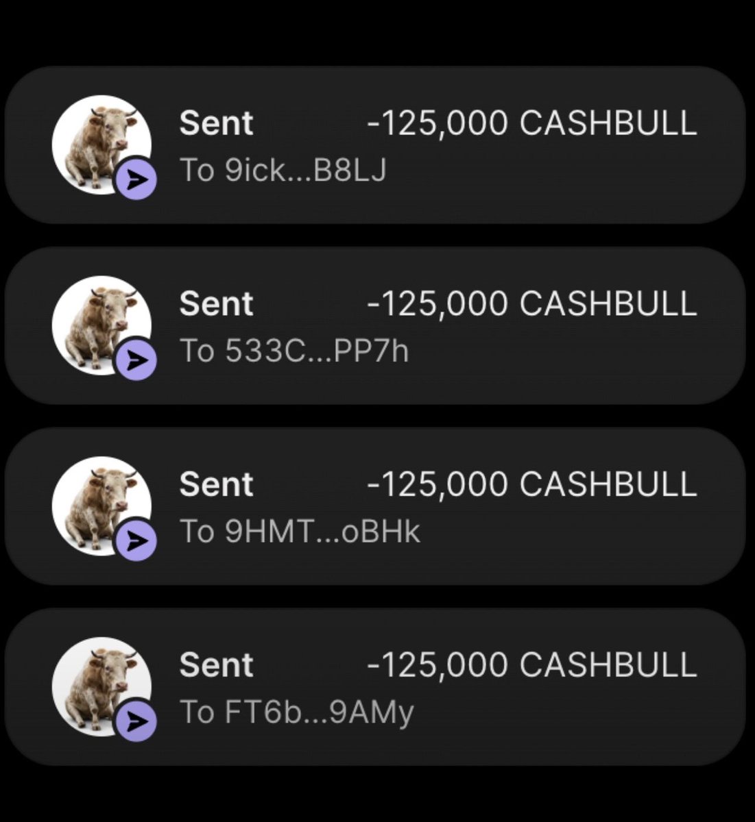 AiandTechHub's tweet photo. Each wallet can receive 125,000 $CASHBULL 💸

Leave your $Sol address and repost ♻️

Follow @AiandTechHub 
Like and repost the pinned tweet 📌

First 555 wallets #SolanaAirdrop https://t.co/SoELFgoR74