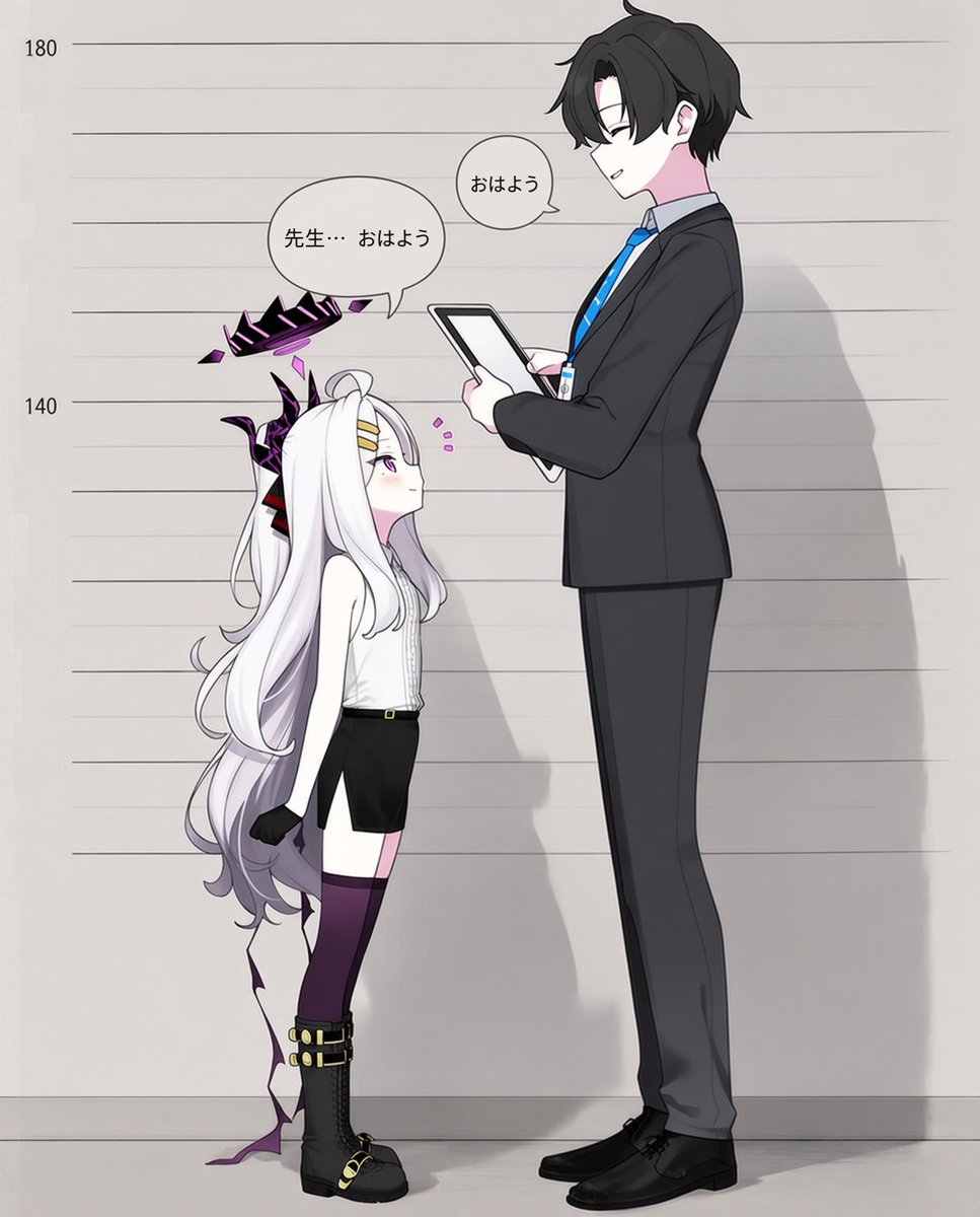 Ponconyan's tweet photo. 身長差 https://t.co/sWuJqMURxA