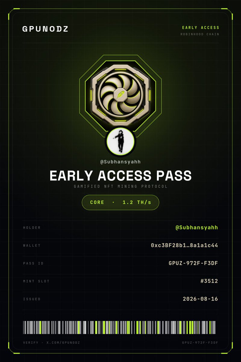 Subhansyahh's tweet photo. Join @gpunodz before end! 🔥
Early Access Pass

Code; "subhansyahh" https://t.co/PvEkYScUP1