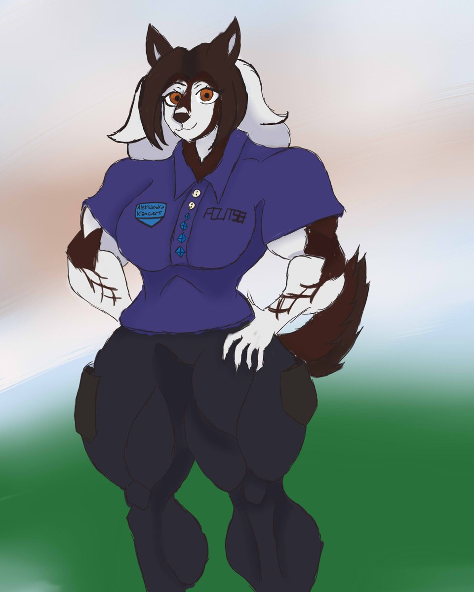 ResolventDraws's tweet photo. Some months ago i've made a traditional drawing of a character of a story i'm making, a police officer called Aleksandra, i liked it a lot and i wanted to pass it on digital. I hope it looks fine.

#Muscleart #musclewomen #musclegirl #buffgirl #DigitalArt #Furry #FurryArt #Oc https://t.co/3V4oaoSKSv