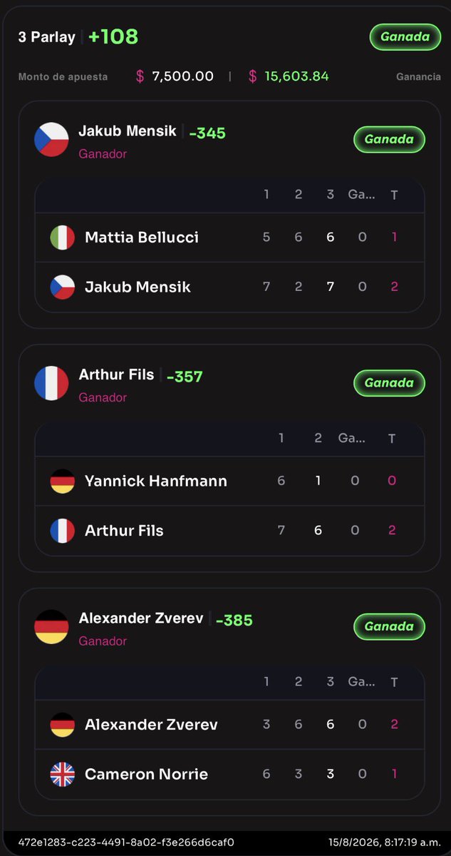 picksverdes1_'s tweet photo. A COBRAR LOS 2 PARLAYS, CABRONES!! 🤑💸🤑💸

Qué les puedo decir que no sepan ya? 🤣

Soy la verga!! 🐐🎾💰

Voy a regalar $1,000 más entre los que den ❤️ y RT! 🎁💸

Vamos por más hijos de puta!! 🚀 https://t.co/yGeLV5qBqY