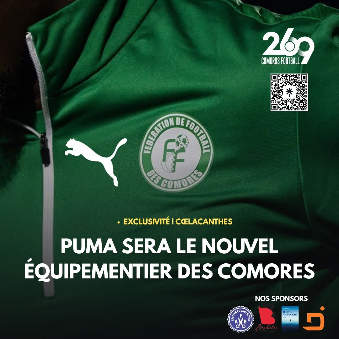 ComorosFootball's tweet photo. 🚨 🇰🇲 Exclu | Puma est le nouvel équipementier de la FFC !

À l’issue d’un appel d’offres, les deux parties ont trouvé un accord, et les Cœlacanthes porteront les équipements de la marque dès le mois de septembre. Le partenariat entrera officiellement en vigueur en janvier 2027. https://t.co/Ta1b7dOUUo