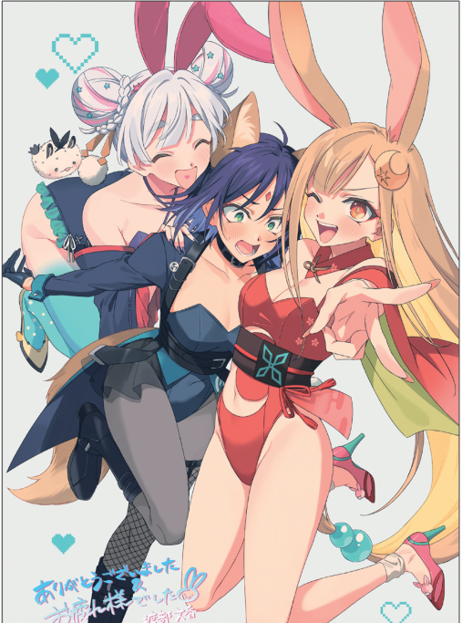 imnotsher's tweet photo. bruh ive been slowly working on this bunny kaguya and they just went and dropped an official one in the cpk staff book 😭😭😭 https://t.co/5IzF5VjuS2
