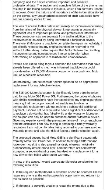 tawhid_shaikh's tweet photo. @MotorolaIndia @Moto My Moto G86 Power 5G failed under warranty. Motherboard unavailable→no repair. 
Offered: ₹15,000 coupon. Why should customer pay extra for Motorola’s inability to repair?
#Motorola #MotorolaIndia #MotoG86Power #CustomerService #WarrantyIssue #ConsumerRights https://t.co/na52kF937D