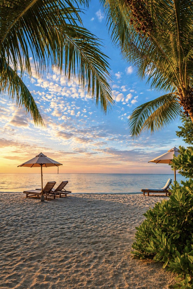 fayafox's tweet photo. A new morning, a quiet sea, and another chance to make today unforgettable. ☀️🌴✨ https://t.co/wqskg5d1o1