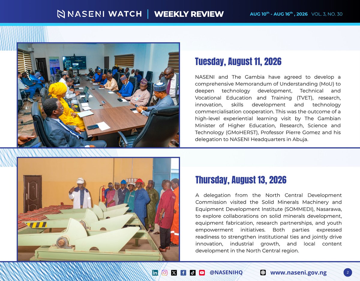 NASENIHQ's tweet photo. #ANewNASENI #NASENIWatch #WeeklyReview #Science #InfinitePossibilities #Technology #Engineering #Innovation https://t.co/CxGgHL5kfK
