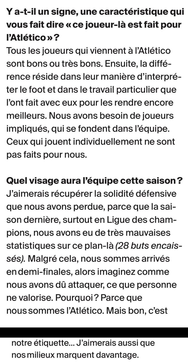 Premieretouche's tweet photo. Longtemps que j’avais pas lu une interview aussi passionnante que celle du Cholo Simeone par @FlorentTorchut  dans le dernier FranceFootball

Il offre un vrai point de vue. En lisant attentivement, on comprend pas mal de choses sur sa façon de travailler et sa vision du foot. https://t.co/fXj1b5Nogg