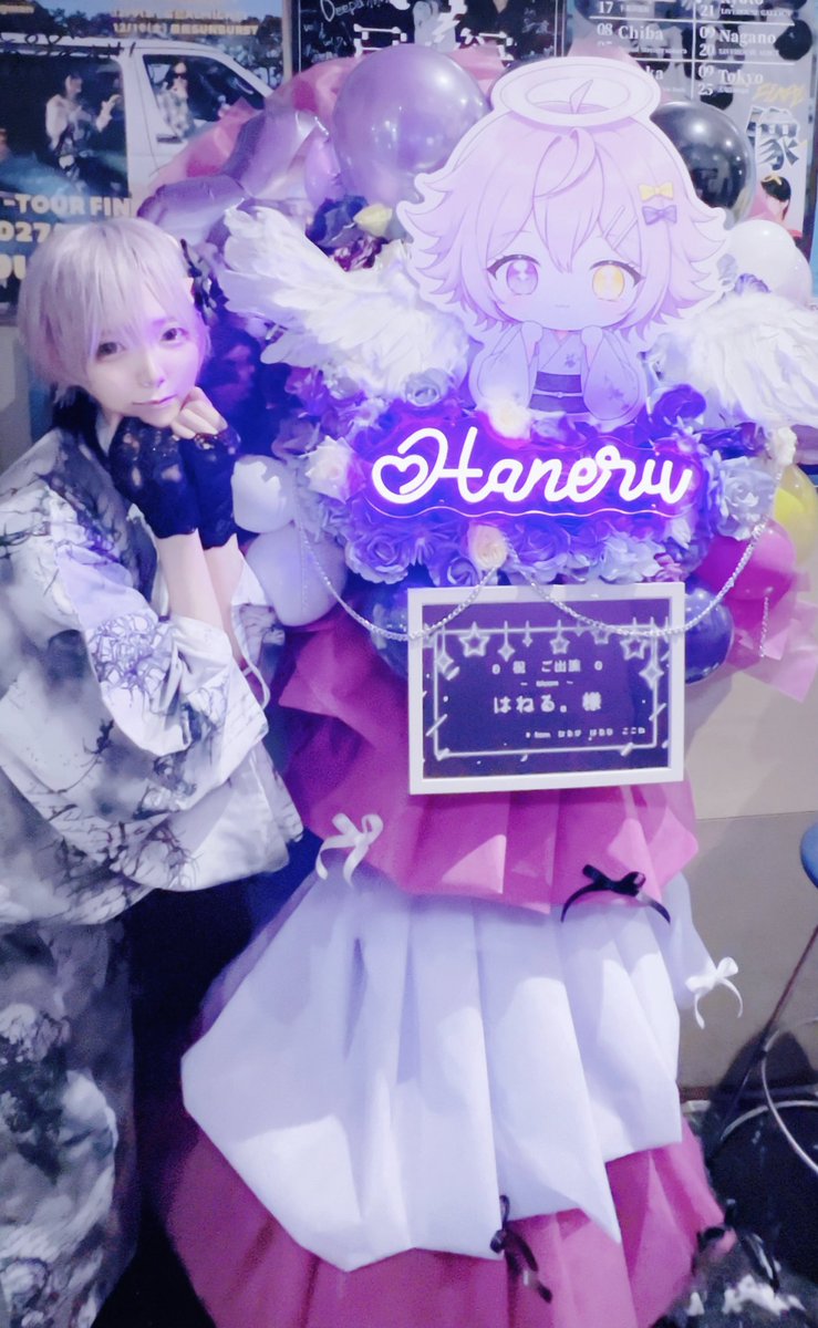 1haneru's tweet photo. 今日は復活ライブありがとう🎶💜

みんな大声でおかえり言ってくれて
初めましてでチェキ撮ってくれた方も
ありがとうございました（՞>⩊<՞）✨

ぼくどうだったー？💭
みんながぼくの生きる理由だよ💜🪽 https://t.co/jvbDChWoix