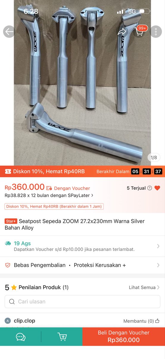 ritmoir's tweet photo. Seatpost aero zoom 27.2 like champagnolo

kayak baru tapi kotor dibagian bawah
panjang cuma 230mm ga pernah di potong

250k

lokasi slipi jakarta barat #fnfjb https://t.co/1cUf7Kfyrp
