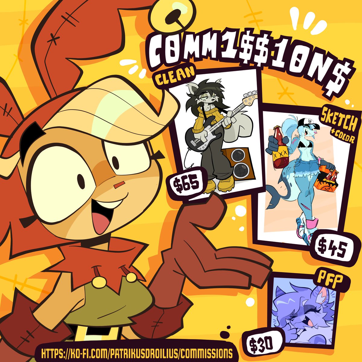 Droilius's tweet photo. Step right up and get your characters drawn!

More info on my ☕️-fi https://t.co/WYrkyaDY36
