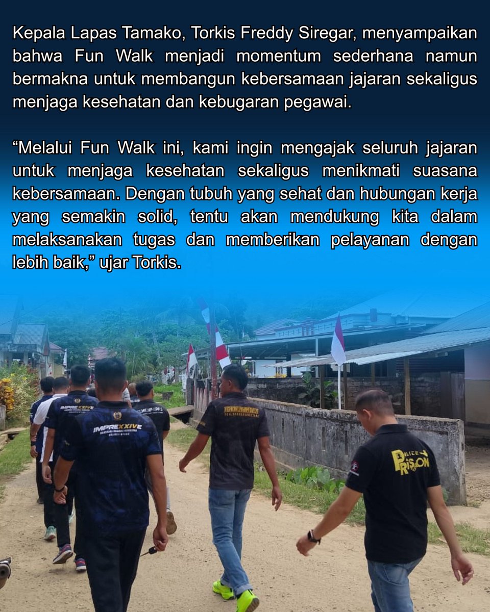 LapasTamako's tweet photo. Semarak HUT Ke-81 Kemerdekaan RI, Lapas Tamako Gelar Fun Walk. https://t.co/eZT0opHPxi