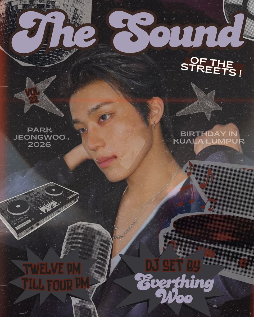 everthingwoo's tweet photo. THE SOUND OF THE STREETS IS CALLING. 🔊🖤
Jeongwoo’s birthday, but make it loud.

📍 Kuala Lumpur
📅 26.09.2026
⏰ 12PM–4PM

Pull up, turn it up, and let’s make some noise. #TheSoundOfTheStreets #WooGotTheVibe  #JeongwooCore 🔥 https://t.co/FSBq3mhAX9