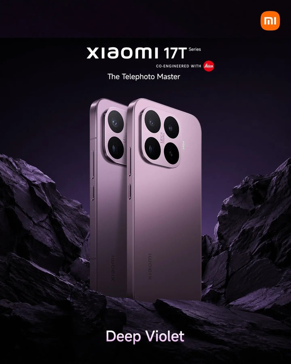 XiaomiNigeria's tweet photo. Elegance takes a deeper tone. 💜
The #Xiaomi17TPro in Deep Violet.
#Xiaomi17TSeries #ShotOnXiaomi #LeicaCamera #Xiaomi #XiaomiNigeria #Telephotomaster #MobilePhotograghy #Camera #SmartphoneCamera #TechNigeria #Fyp #Explore https://t.co/EEU03MEV4A