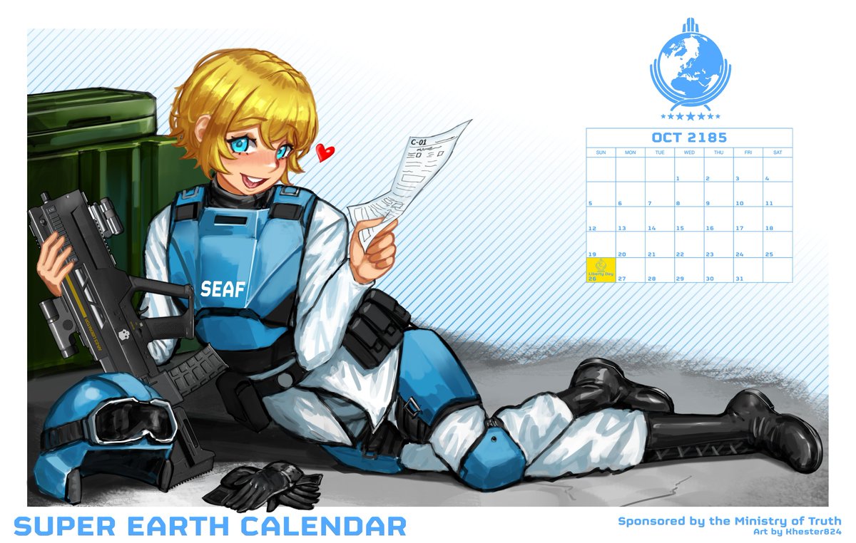 khester824_'s tweet photo. super sfw SEAF calendar #helldivers https://t.co/h8i9Tmudxu