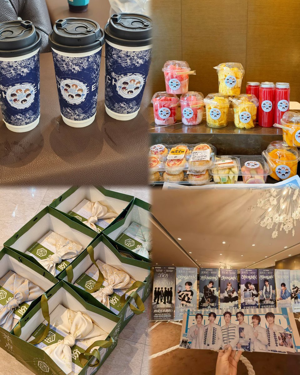Shin_yuxin's tweet photo. 无锡见面会顺利结束啦！
来自中国粉丝们联合制作的应援～

易拉宝、祝贺花篮、中式茶点礼盒、小食set

🫶期待下一次和中国粉丝的见面！

@boyf_official 
真的很爱你们！❤️

#베스트프렌드 #BESTFRIEND
#보이프렌드 #BOYFRIEND 
#BOYFRIEND_WUXI https://t.co/DBWGbXKLyZ