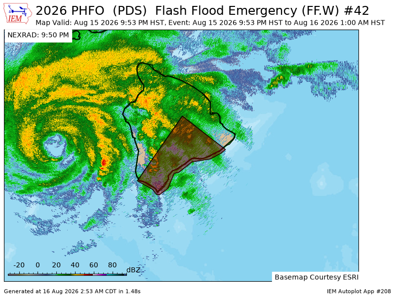 JoinXtremeWX's tweet photo. 🌊 Flash #Flood EMERGENCY for Naalehu, #Hawaii! At 9:53 PM HST, 2 homes were swept away with ongoing rainfall rates of 3 to 5 inches per hour over the next few hours from Hurricane Lala's outer bands. SEEK HIGH GROUND NOW!
#wxtwitter #hurricane #weather #hiwx #hawx https://t.co/zssz7ZuP2c