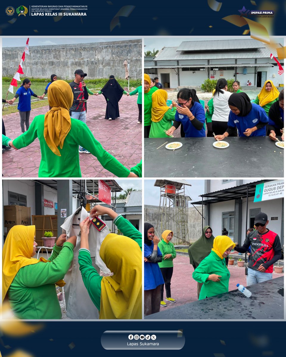 lapassukamara's tweet photo. Semarak HUT RI, DWP Lapas Sukamara Gelar Beragam Lomba Penuh Keceriaan

#kemenimipas
#lapassukamara
#pemasyarakatan
#guardandguide
#DitjenpasKalteng

Kontributor : Humas Lapas Sukamara https://t.co/7R37iQY31m
