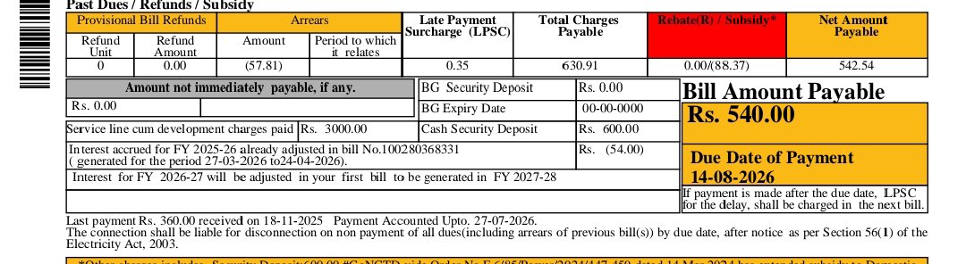 Magical_Mohsin's tweet photo. @bsesdelhi bsesdelhi Please check this billing issue. Only 8 units consumed, but ₹540 has been billed. Kindly verify the meter reading and billing calculation and confirm whether the bill was generated incorrectly #bses https://t.co/r1JlfGDfqG