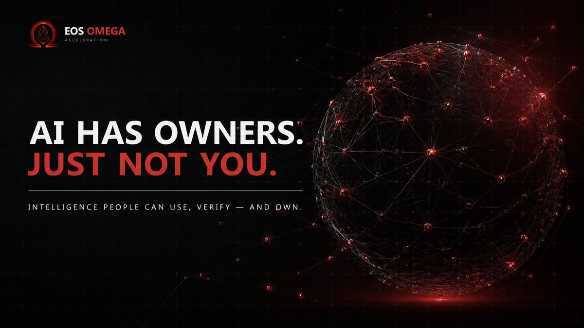 EOS_OMEGA's tweet photo. AI has owners.
just not you.

we think that should change.

EOS OMEGA is building toward intelligence that people can use, verify — and own. 🧠

this is the World Brain. https://t.co/cQZQPUcl1r