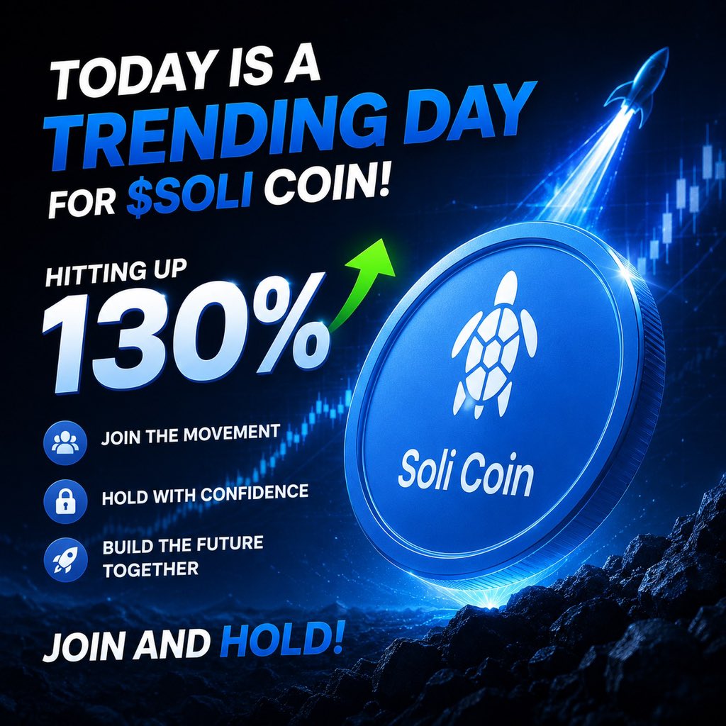 AltcoinsCalls's tweet photo. 🚀 Today is a TRENDING day for $SOLI! 🐢💙

📈 $SOLI is up +130%!

This is just the beginning. The momentum is building, and our community keeps getting stronger every day.

🔹 Join the movement
🔹 Hold with confidence
🔹 Build the future together

💎 Buy. Hold. Believe.

CA: 0x0EAdDCBe240d7Eeb1bA21f1EED48E58293969c6e

#SOLI #eth #Crypto #coin #Web3 #DeFi #Altcoins #CryptoCommunity