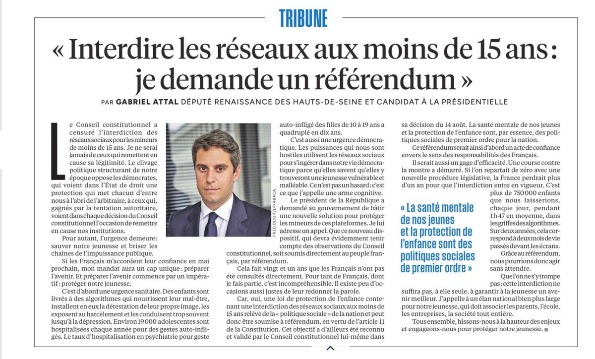 MacronardsFM's tweet photo. Pas une ligne à changer dans cette tribune. Propos clairs, déterminés et surtout accessibles à tout le monde ! 
C’est parfait @GabrielAttal ! Je ne peux même pas ronchonner ! #referendum https://t.co/ixj7iKLnfE