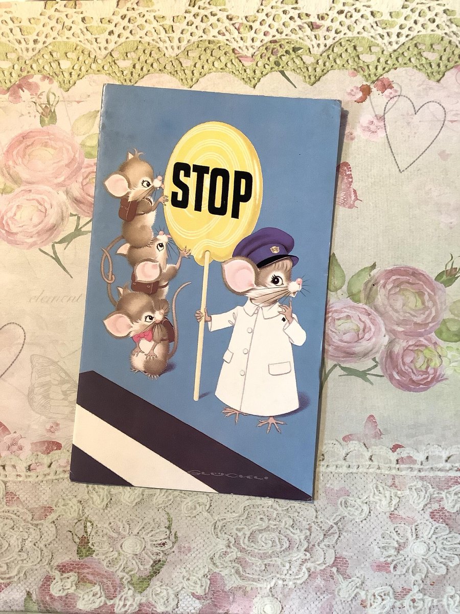 WatsonsVintage's tweet photo. NEW LISTING and Only ONE Available! Extremely RARE Vintage Circa 1960s Birthday Card - Design By Gluckli - Fun, Kitsch Mouse Lollipop Man Design -Age Marks Inside & NO Envelope https://t.co/2EaZ6xxhY3 via @Etsy #VintageCards #BirthdayCards #60sArt #Gluckli #Kitsch #Retro #Mouse https://t.co/T0o8Cy89Bf
