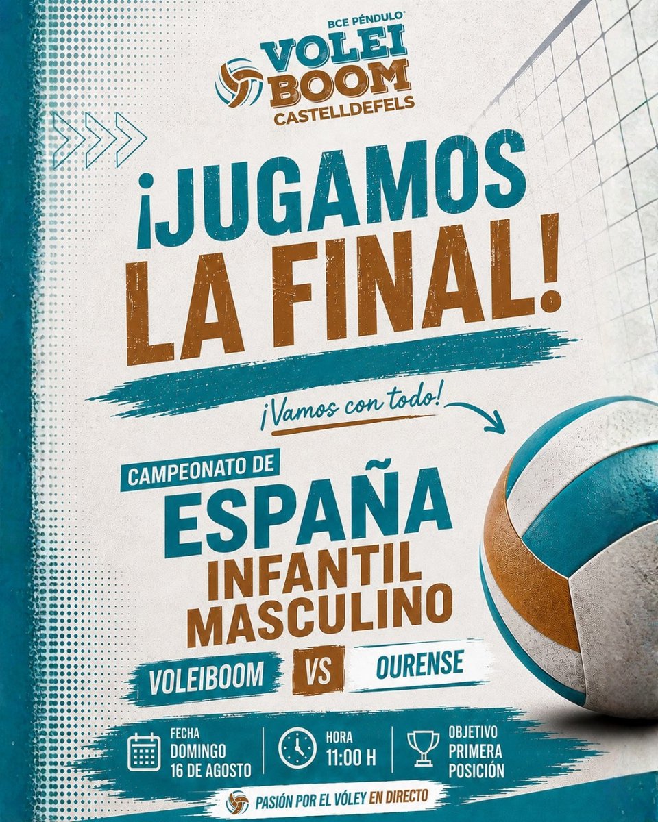 VoleiBoom's tweet photo. Voleiboom Castelldefels hace historia y llega con su equipo infantil masculino a la final del Campeonato de España que se disputa ahora a las 11h 🏐
Síguela en directo aquí: https://t.co/T0i9JJ24xG
¡A por todas!
#voleiboom #castelldefels #campeonatoespaña #voleicat #femesport https://t.co/7QFit01hiL