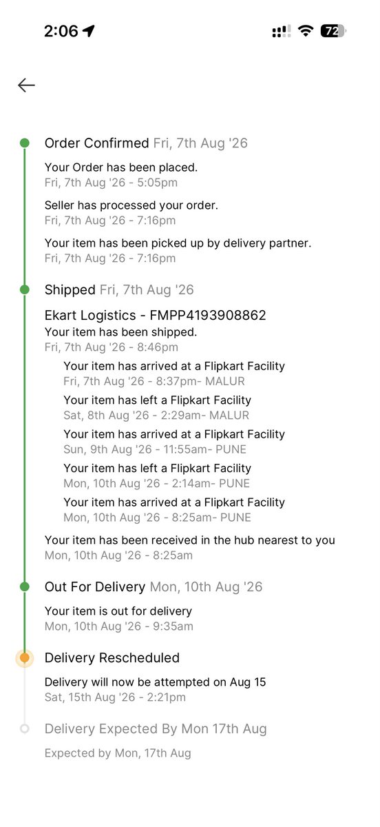Aniketpro's tweet photo. @flipkartsupport And the delivery date is pushed again @flipkartsupport @Flipkart …. Are you going to deliver the product or not? Also I will make sure this is my last order on flipkart if this is not delivered today https://t.co/oyCltXL4y4
