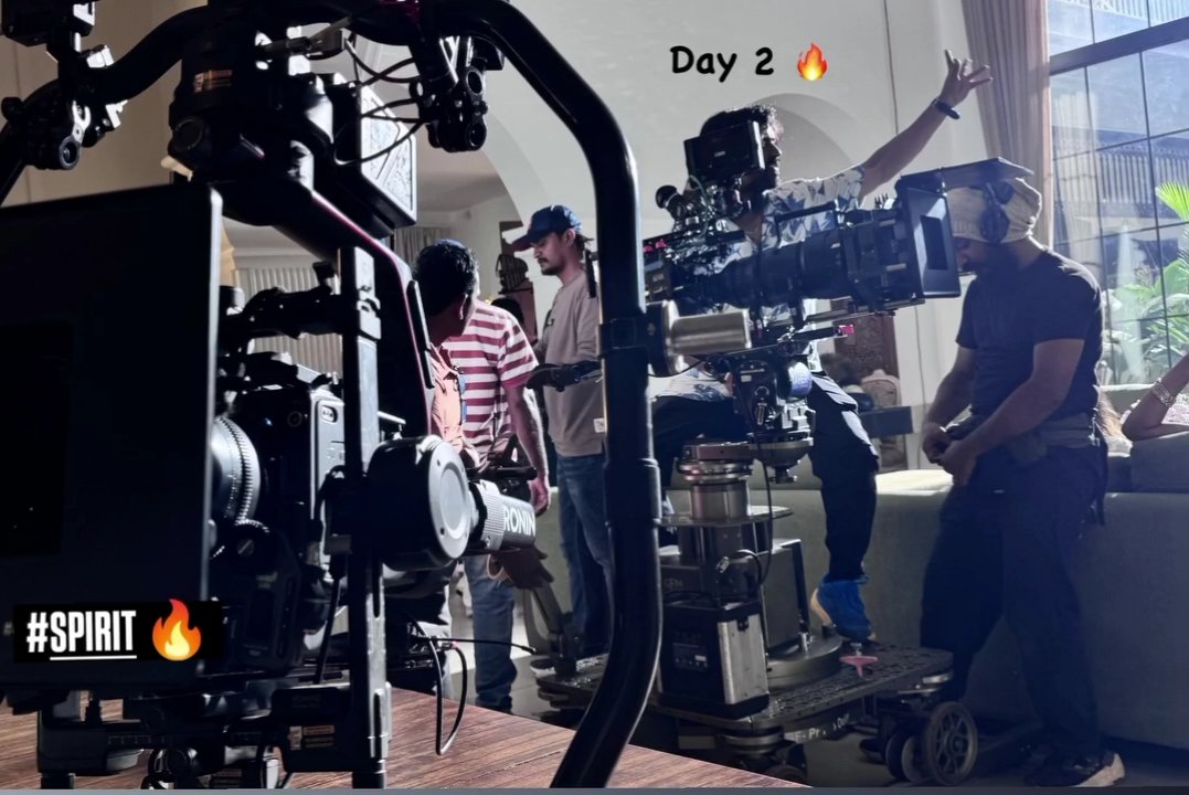 Vanga_Films's tweet photo. Found these old clicks from the #SPIRIT shoot in Goa, and the energy behind the lens was next level. @imvangasandeep  style of unapologetic cinema is unmatched, and witnessing his director vision firsthand gave pure goosebumps. the wait for this one is going to be tough! 💥🎥🌅 https://t.co/ckO1aAkySF