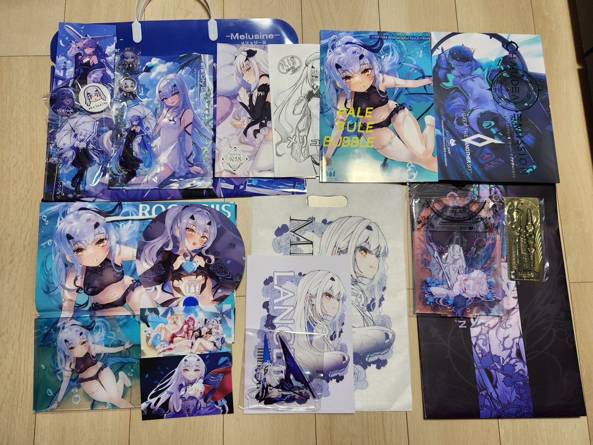 IS_YF29's tweet photo. 会場で買えたC108の戦果～(1/2)
メリュジーヌがメインでFGO
あとホタルやコロサン https://t.co/gPg9Vz2MTp