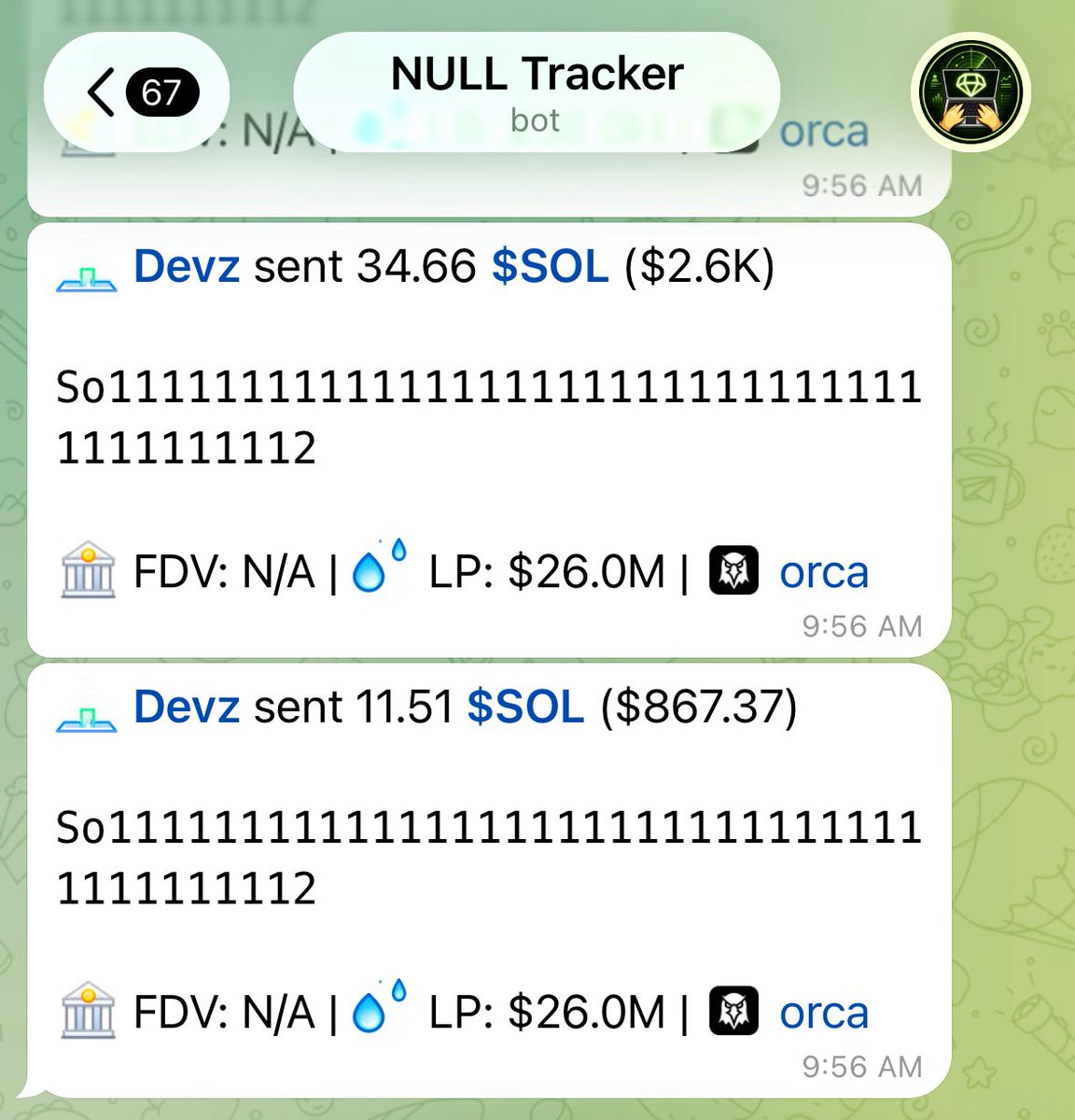 Giuxbt's tweet photo. NULL Alerts is now free. ⚡️

Track KOLs, devs &amp; traders and monitor their Solana wallet activity in real time.

Built to be fast, simple and useful.
Feedback &amp; feature requests are welcome. ❤️‍🔥

Bot ->  https://t.co/Y5W46BrZoC
Alert -> https://t.co/yakhCm7R6W https://t.co/M2TjUcmxDJ