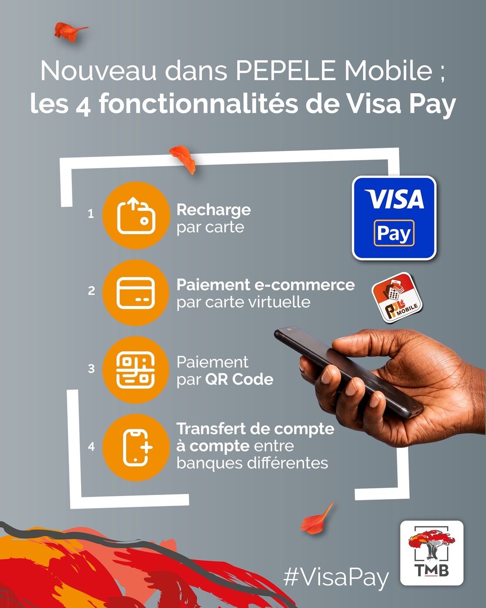TMB_CD's tweet photo. Avec Visa Pay sur PEPELE Mobile, payez, rechargez et transférez de l’argent en toute simplicité. Carte virtuelle Visa, achats en ligne, QR Code et transferts instantanés.

#TMB #VisaPay #PEPELEMobile #RDC #Congo https://t.co/MFWcCwjrQf