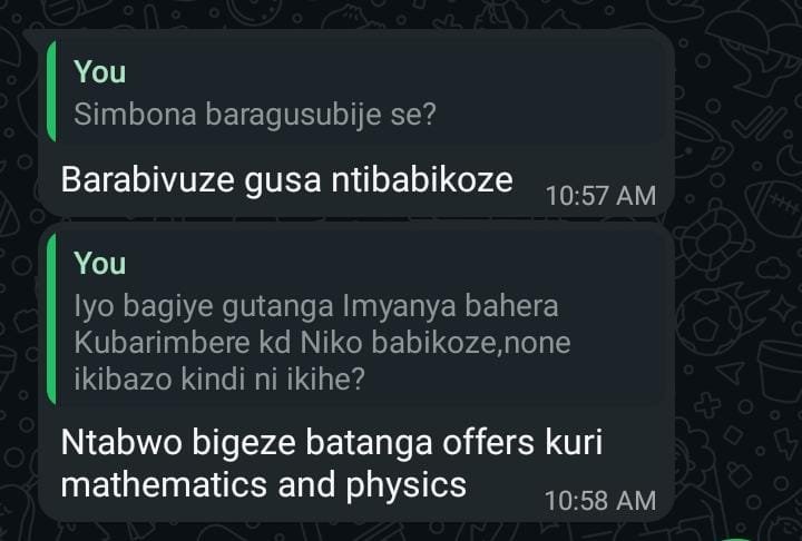 williamkalinda6's tweet photo. Turabashimira @Rwanda_Edu @REBRwanda @JoNsengimana @mbanelson ibyo mukora bigamije ineza ya Rubanda. Gusa byaba byiza abayobozi basobanuriye Abanyarwanda impamvu y’ibyemezo bifatwa, bakabasha kubyumva neza. Uyu aribaza impamvu Maths na Physics batahawe Offer. #KalindaWilliam https://t.co/fOHUeqDRdM